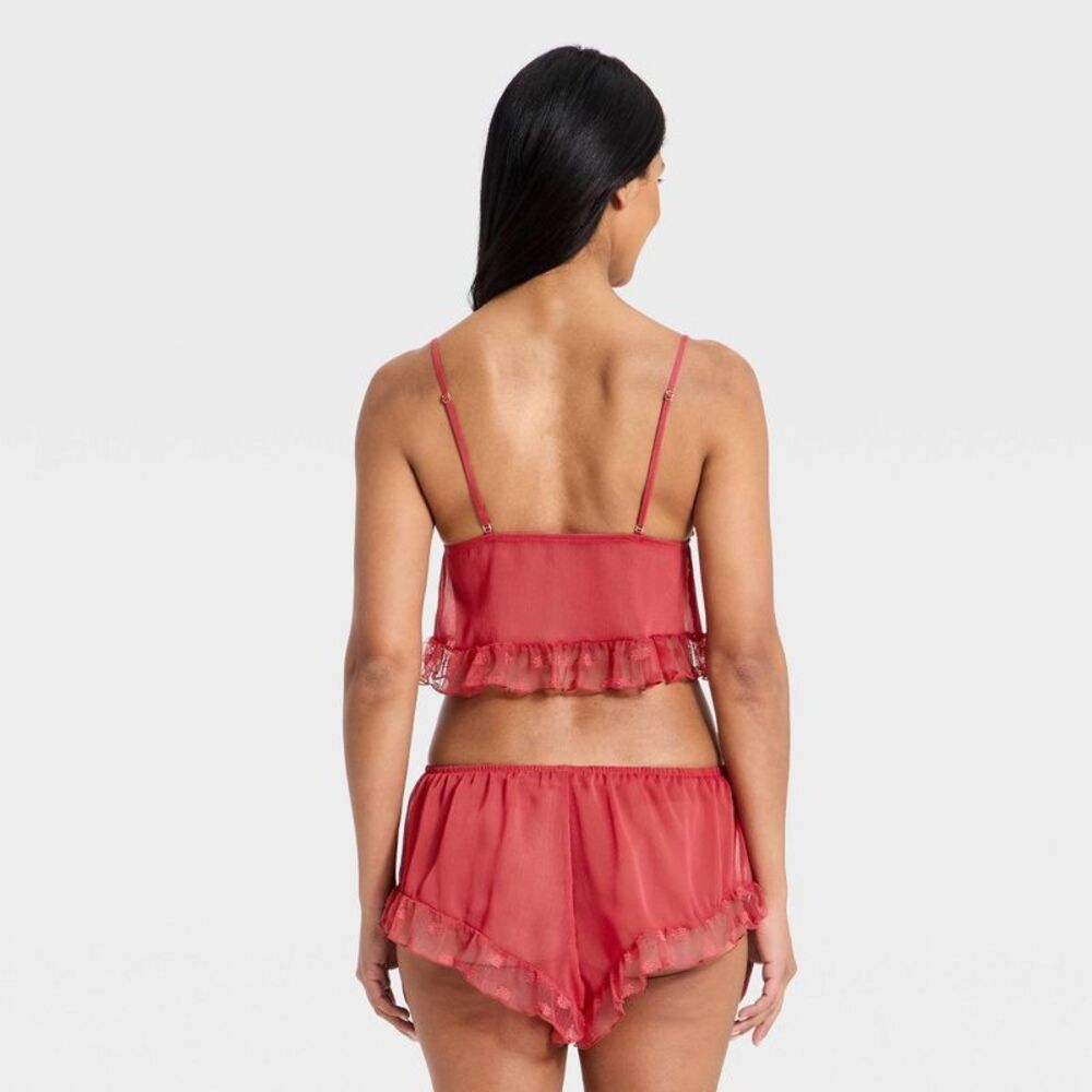Women's Heirloom Lace Tap Set - Auden Berry Red XL - Picture 2 of 4